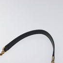 VERSACE Chain Shoulder Bag Leather Black Gold Auth 130254-14