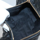 VERSACE Chain Shoulder Bag Leather Black Gold Auth 130255-10