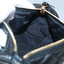 VERSACE Chain Shoulder Bag Leather Black Gold Auth 130255-20