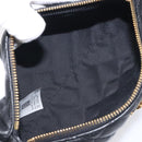 VERSACE Chain Shoulder Bag Leather Black Gold Auth 130256-11