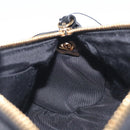 VERSACE Chain Shoulder Bag Leather Black Gold Auth 130256-19