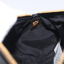 VERSACE Chain Shoulder Bag Leather Black Gold Auth 130256-20