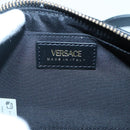 VERSACE Chain Shoulder Bag Leather Black Gold Auth 130257-19