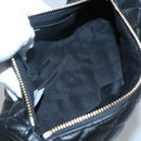 VERSACE Chain Shoulder Bag Leather Black Gold Auth 130257-10
