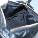 VERSACE Chain Shoulder Bag Leather Black Gold Auth 130257-20