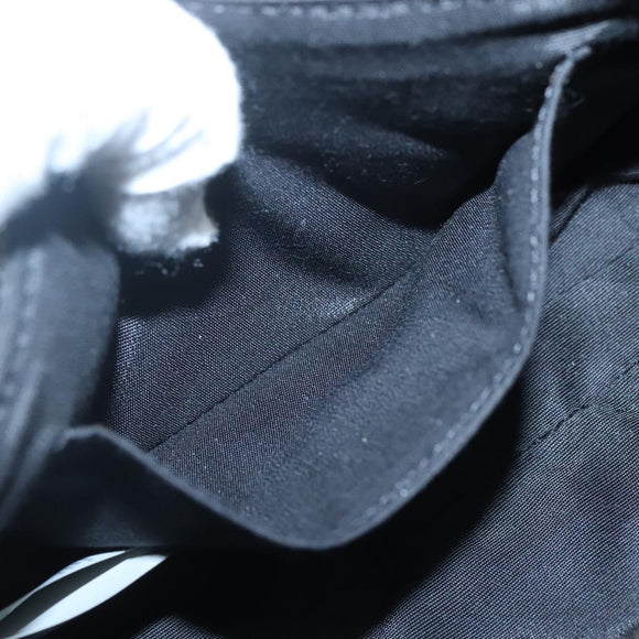 VERSACE Chain Shoulder Bag Leather Black Gold Auth 130257