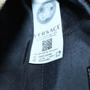 VERSACE Chain Shoulder Bag Leather Black Gold Auth 130257-11