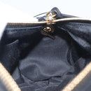 VERSACE Chain Shoulder Bag Leather Black Gold Auth 130258-19