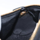 VERSACE Chain Shoulder Bag Leather Black Gold Auth 130258-20