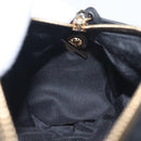VERSACE Chain Shoulder Bag Leather Black Gold Auth 130258-21