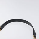 VERSACE Chain Shoulder Bag Leather Black Gold Auth 130258-14