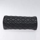 VERSACE Chain Shoulder Bag Leather Black Gold Auth 130258-5