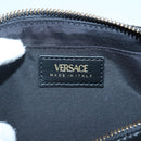 VERSACE Chain Shoulder Bag Leather Black Gold Auth 130259-19