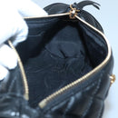 VERSACE Chain Shoulder Bag Leather Black Gold Auth 130259-20