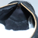 VERSACE Chain Shoulder Bag Leather Black Gold Auth 130259-21