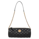 VERSACE Chain Shoulder Bag Leather Black Gold Auth 130259-13