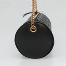 VERSACE Chain Shoulder Bag Leather Black Gold Auth 130259-4
