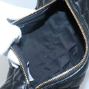 VERSACE Chain Shoulder Bag Leather Black Gold Auth 130260-10