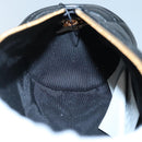 VERSACE Chain Shoulder Bag Leather Black Gold Auth 130260-21