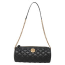 VERSACE Chain Shoulder Bag Leather Black Gold Auth 130260-13