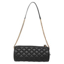 VERSACE Chain Shoulder Bag Leather Black Gold Auth 130260-2