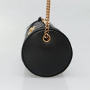 VERSACE Chain Shoulder Bag Leather Black Gold Auth 130260-4