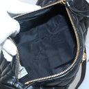 VERSACE Chain Shoulder Bag Leather Black Gold Auth 130261-10