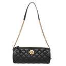 VERSACE Chain Shoulder Bag Leather Black Gold Auth 130261-13