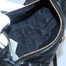 VERSACE Chain Shoulder Bag Leather Black Gold Auth 130262-10