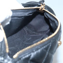 VERSACE Chain Shoulder Bag Leather Black Gold Auth 130262-20