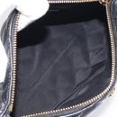 VERSACE Chain Shoulder Bag Leather Black Gold Auth 130264-11