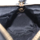 VERSACE Chain Shoulder Bag Leather Black Gold Auth 130264-19