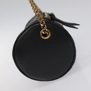 VERSACE Chain Shoulder Bag Leather Black Gold Auth 130264-4
