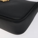 VERSACE Shoulder Bag Leather Black Gold Auth 130265-14