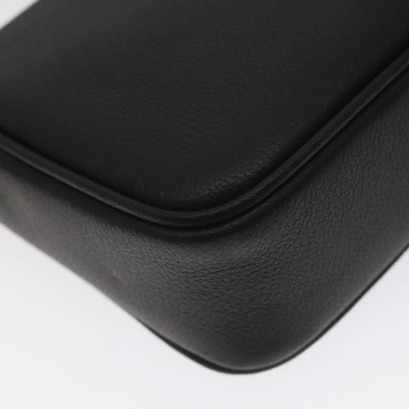 VERSACE Shoulder Bag Leather Black Gold Auth 130265