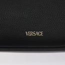 VERSACE Shoulder Bag Leather Black Gold Auth 130265-18