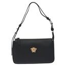 VERSACE Shoulder Bag Leather Black Gold Auth 130265-13