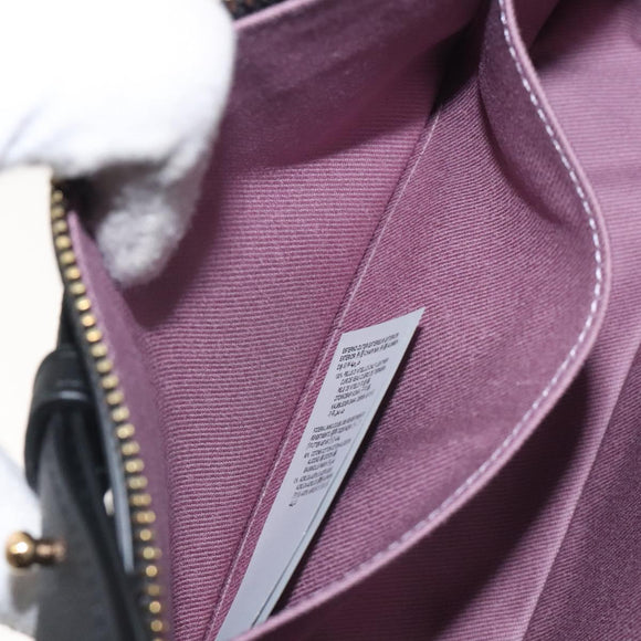 VERSACE Shoulder Bag Leather Black Gold Auth 130265