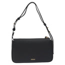 VERSACE Shoulder Bag Leather Black Gold Auth 130265-2