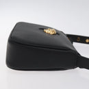 VERSACE Shoulder Bag Leather Black Gold Auth 130265-3