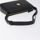 VERSACE Shoulder Bag Leather Black Gold Auth 130265-7