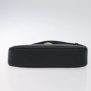 VERSACE Shoulder Bag Leather Black Gold Auth 130265-5