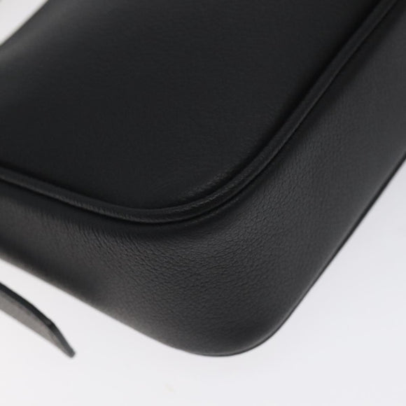 VERSACE Shoulder Bag Leather Black Gold Auth 130266