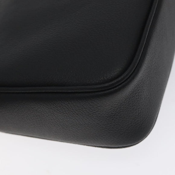 VERSACE Shoulder Bag Leather Black Gold Auth 130266