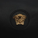VERSACE Shoulder Bag Leather Black Gold Auth 130266-19