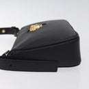 VERSACE Shoulder Bag Leather Black Gold Auth 130266-4