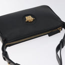VERSACE Shoulder Bag Leather Black Gold Auth 130266-6