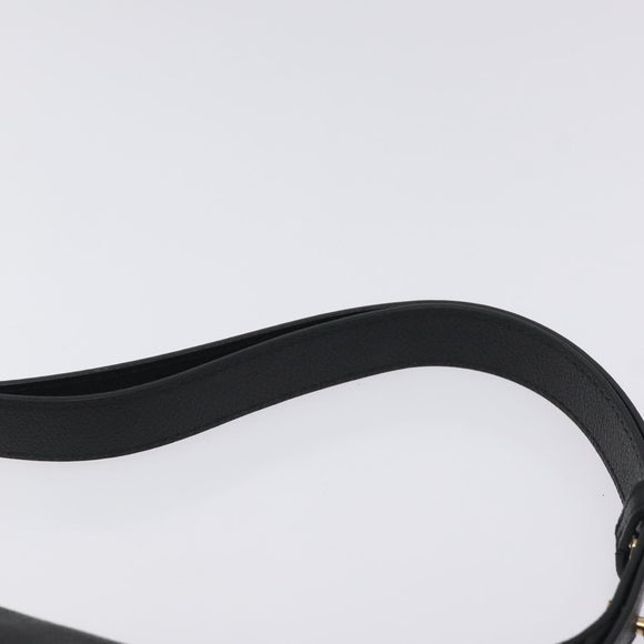 VERSACE Shoulder Bag Leather Black Gold Auth 130266