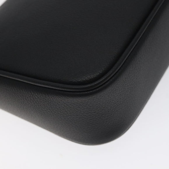 VERSACE Shoulder Bag Leather Black Gold Auth 130267