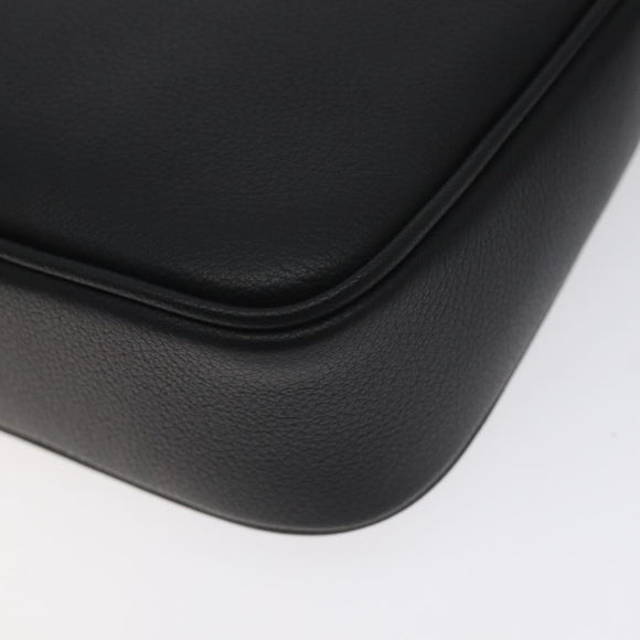 VERSACE Shoulder Bag Leather Black Gold Auth 130267